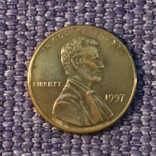 1997 P Lincoln penny, very nice, actual coin in picture free S/H