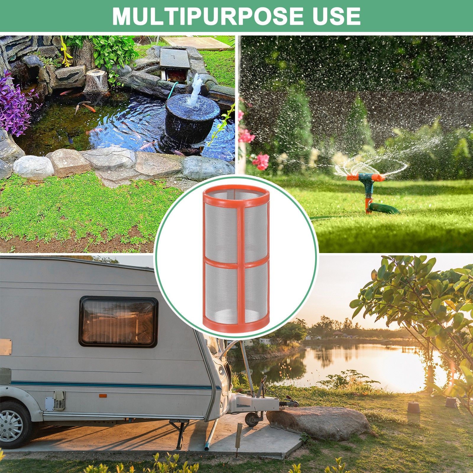 2-Pack 200 Mesh Reusable Stainless Steel Filter Screen for t Strainer [Red]