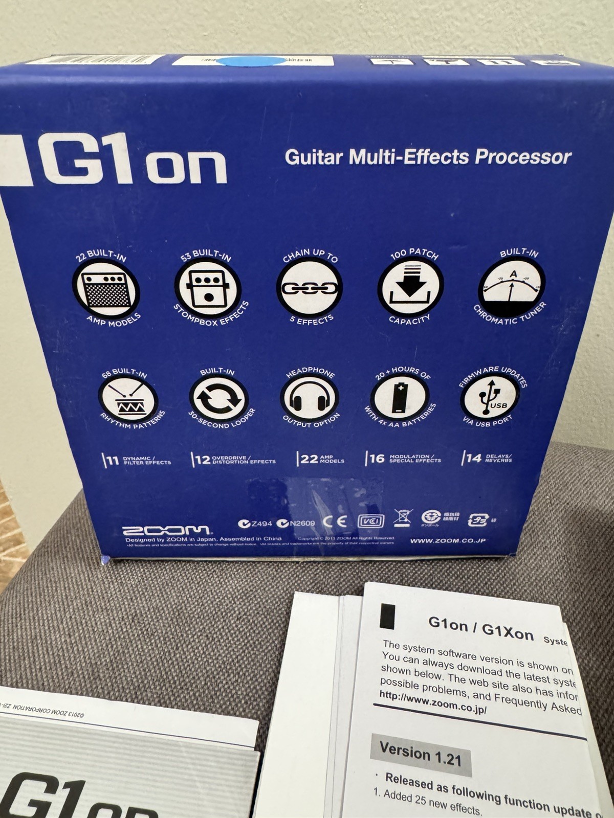 ZOOM G1ON Electric Guitar Effects Pedal Multi-Effects Pedal Tested Working