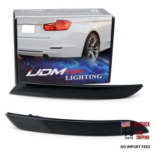 Rear Bumper Reflector Lenses Compatible With 2013-2015 Pre-LCI BMW Smoked Lens