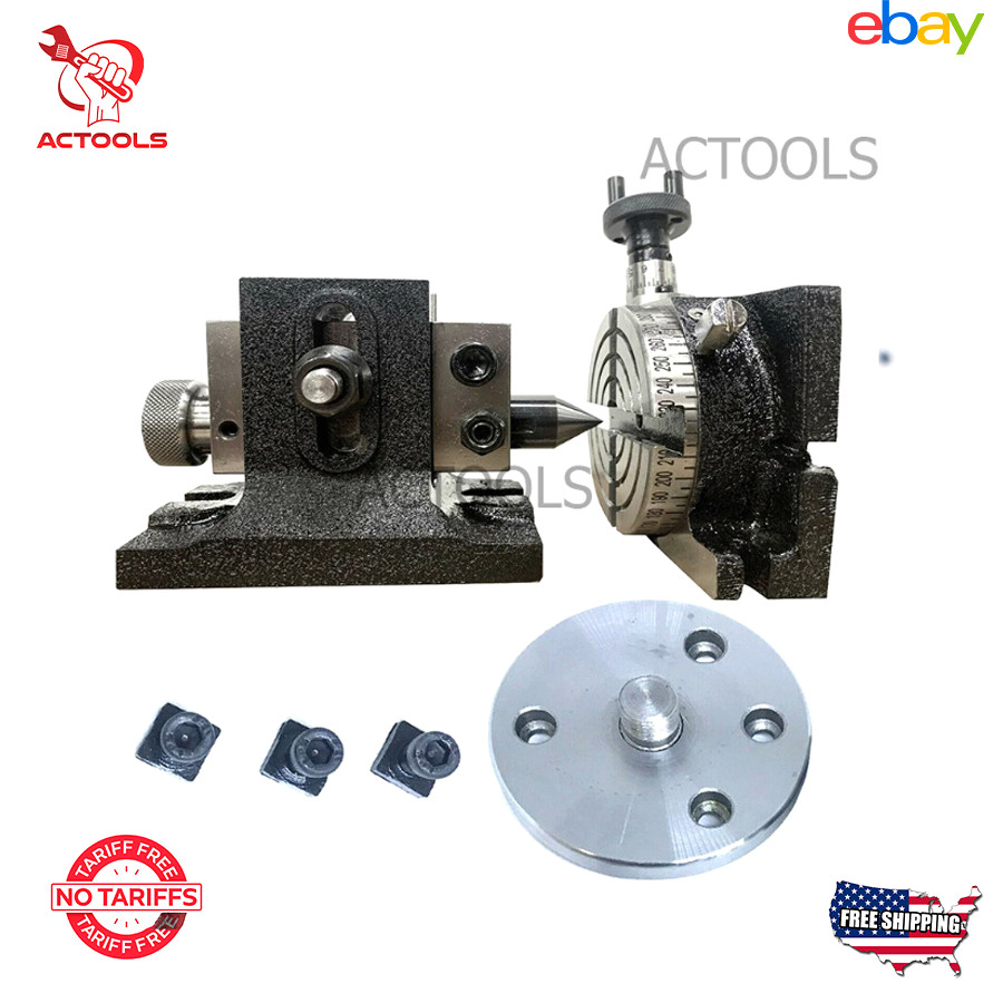 Rotary Table 3" Inch 80mm With Suitable Single Bolt Tailstock And Backplate USA