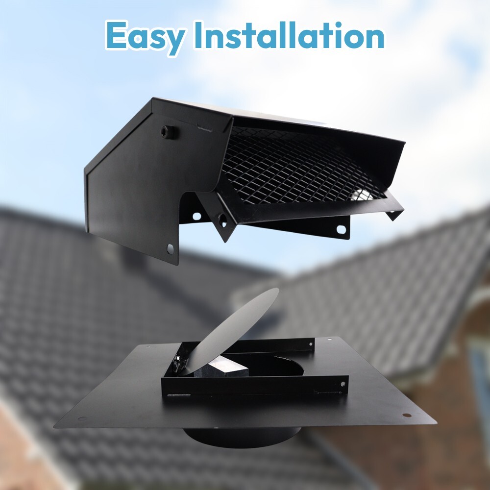 6 Inch Removable Roof Vents Galvanized Steel Exhaust Vent with Damper for Houses