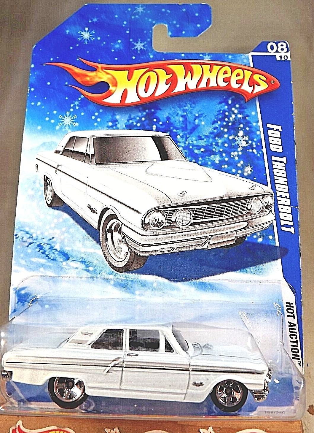 2010 Hot Wheels Target Snowflake #143 Hot Auction 8/10 FORD THUNDERBOLT White