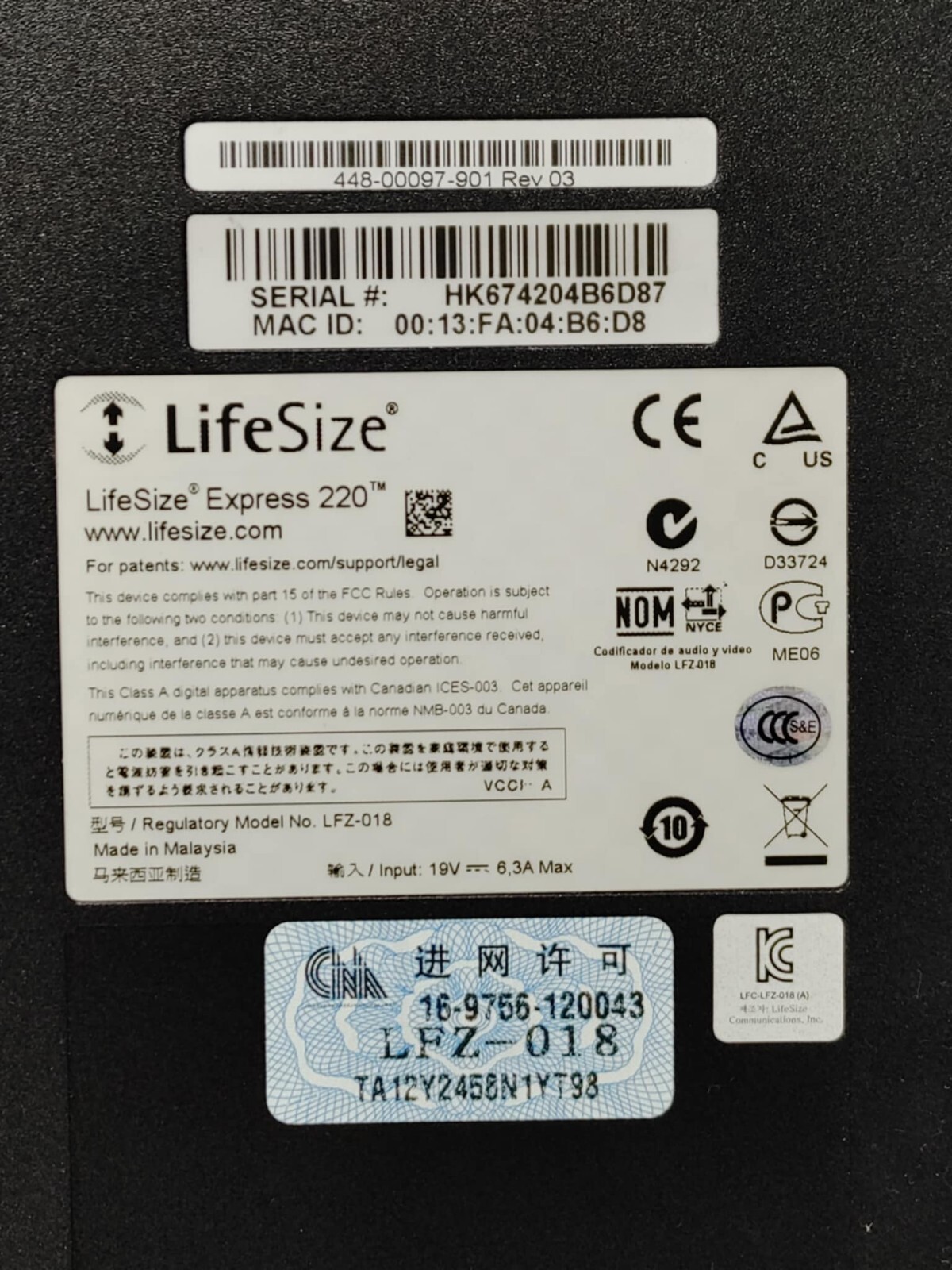 Lifesize Lfz-018 Express 220 HD Video teleconference system