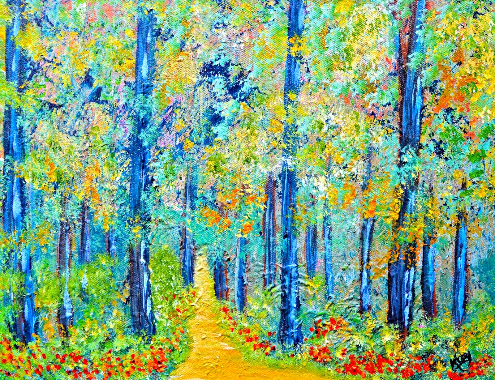 Night Forest ACEO - Mystical Nature Themed, 2.5 x 3.5 Artist Trading Card Mini