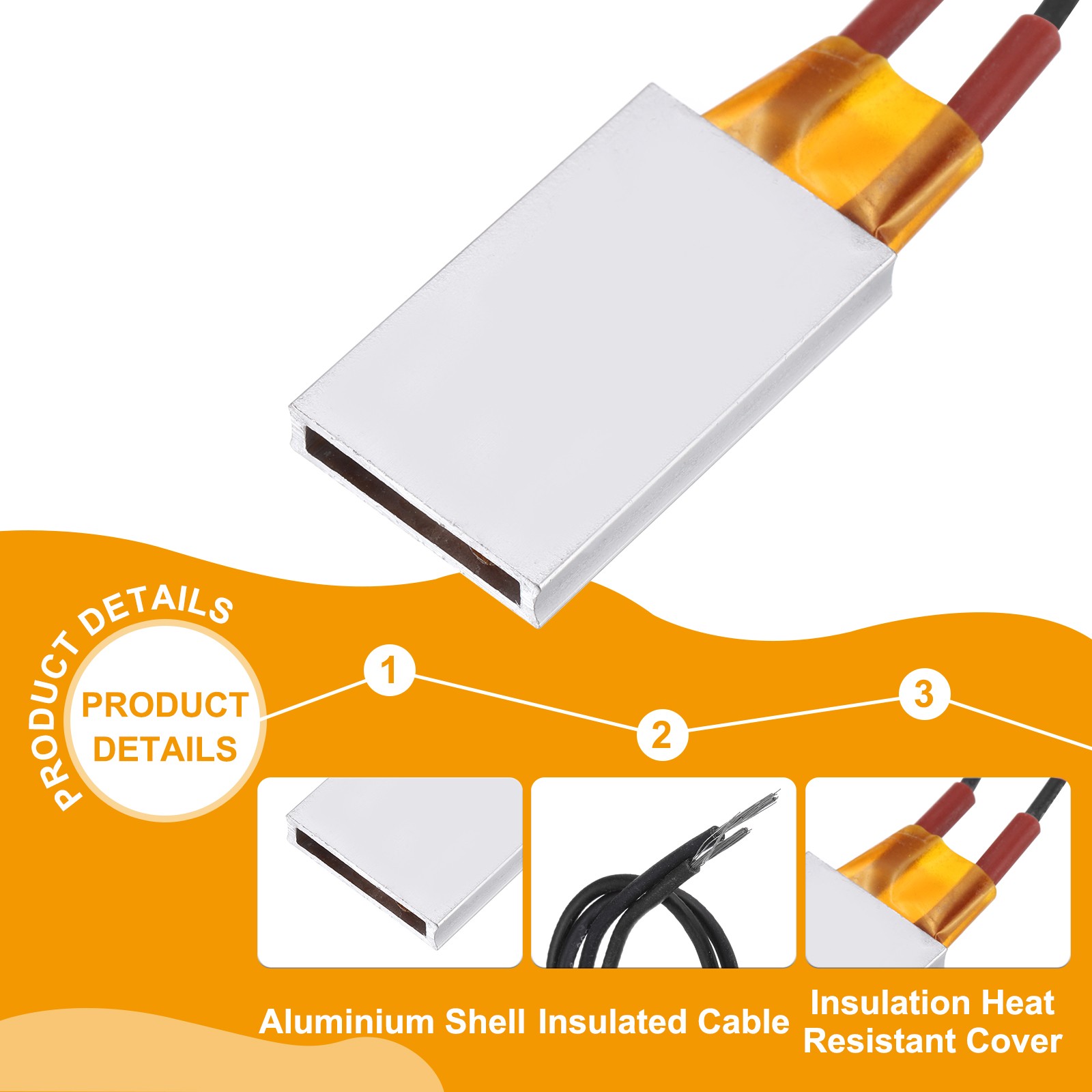 2 Pcs PTC Heating Element, 220V 4W-90W 100C PTC Heating Plate