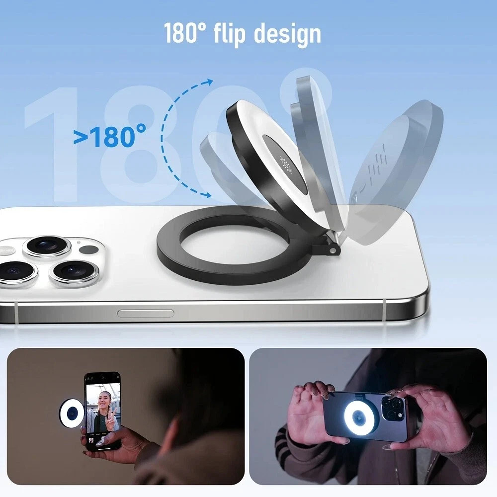 Magnetic Ring Light | Selfie LED Phone Stand Rechargeable Touch Control