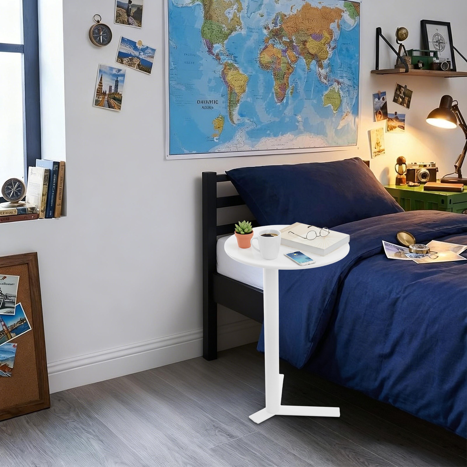 Modern Side Table Iron Side Table Y-shaped Iron Side Table for Bedrooms Hallways