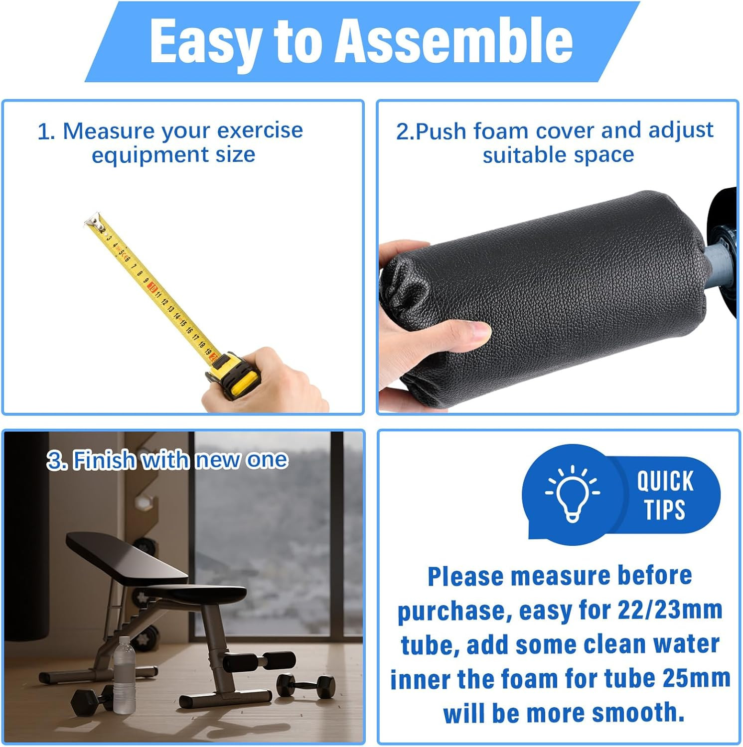 4 Pcs Foam Foot Pads Foam Roller Pad Replacement for Weight Bench Inversion Tabl
