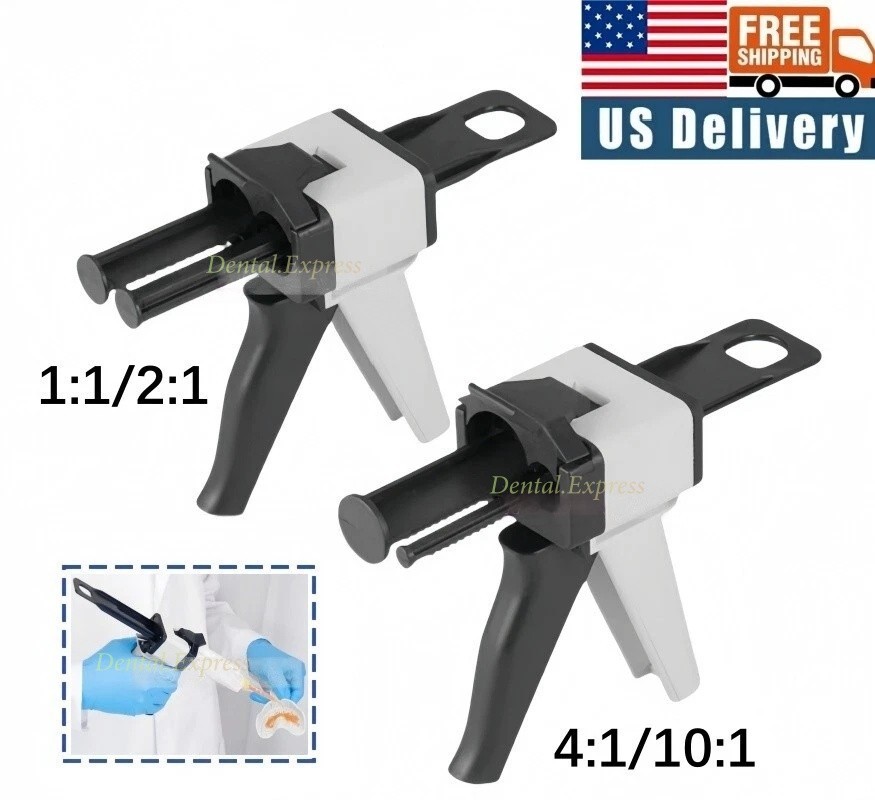 Dental Impression Universal Cartridge Dispenser Delivery Gun 4:1 10:1 , 1:1 2:1