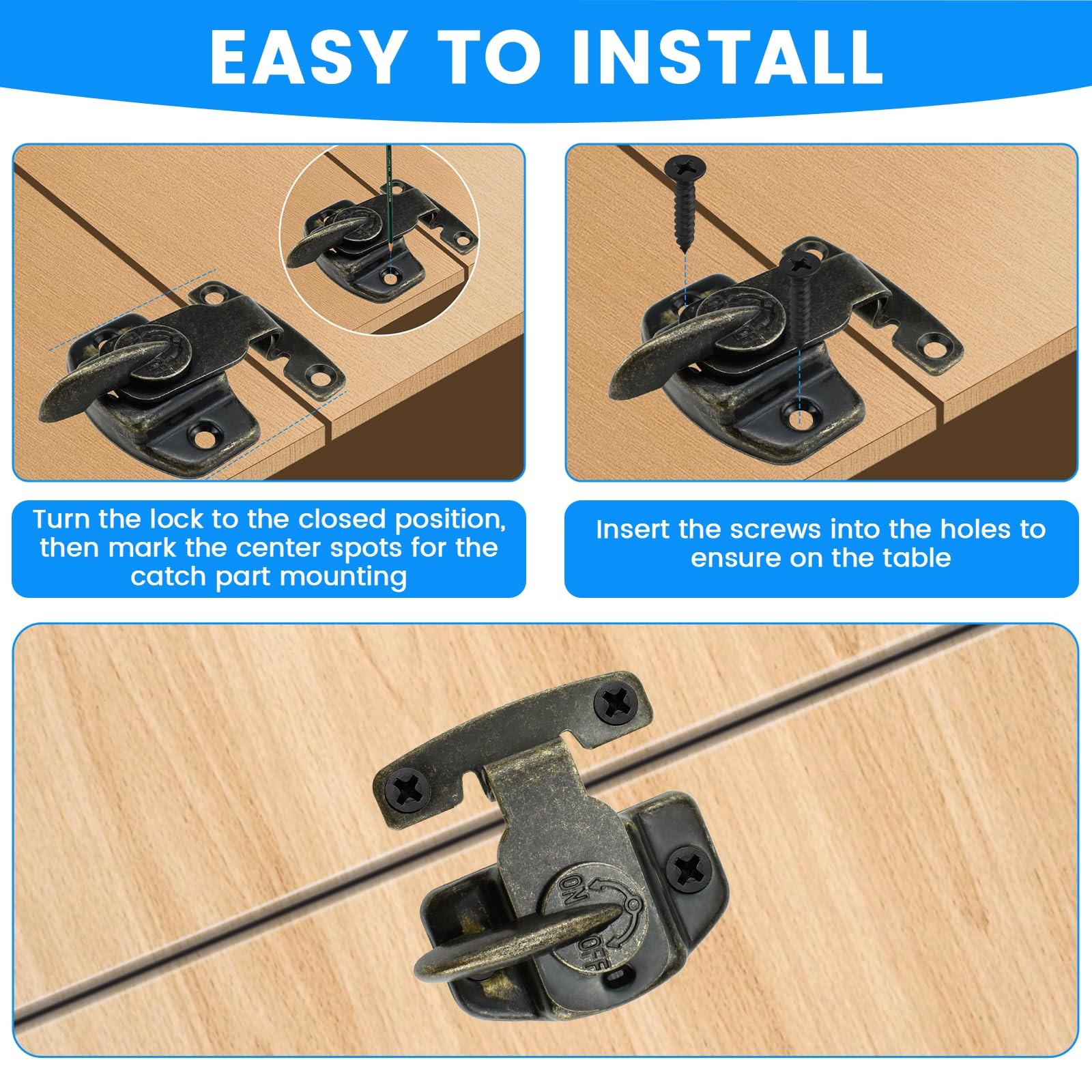 SDTC Tech 2 Pack Dining Table Locks Heavy Duty Dining Training Table Latches ...