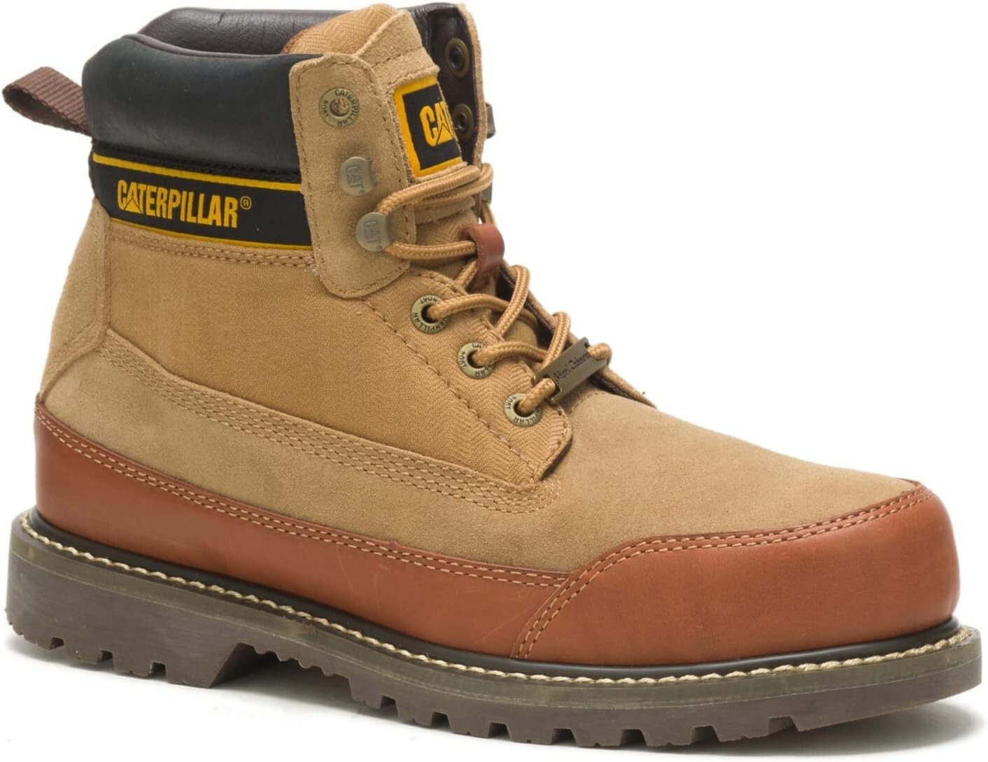 Caterpillar Mens UTAH Steel Toe Work Industrial Leather Brown Boots