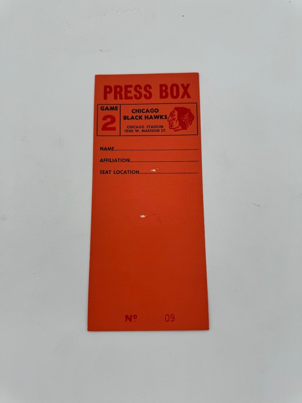 1979 Chicago Blackhawks Hockey Ticket Press Box Hartford Whalers Howe Goal