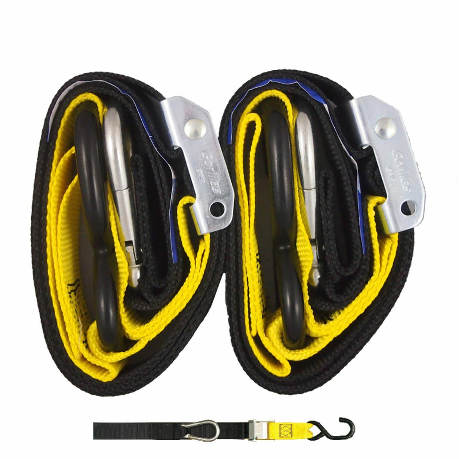 Black/Yellow GORILLAS GRIP Heavy Duty Motorbike Tie Down Straps AUSTRALIAN MADE