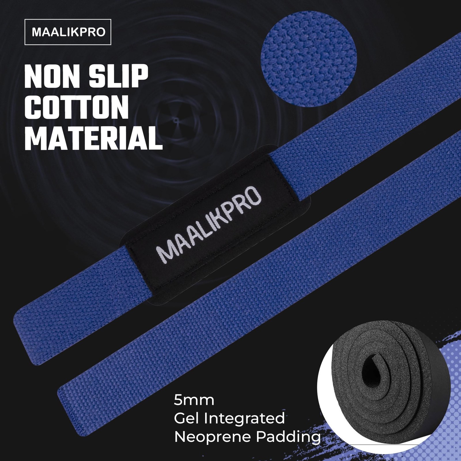 Weight Lifting Straps | Wrist Lifting Strap Dark Blue