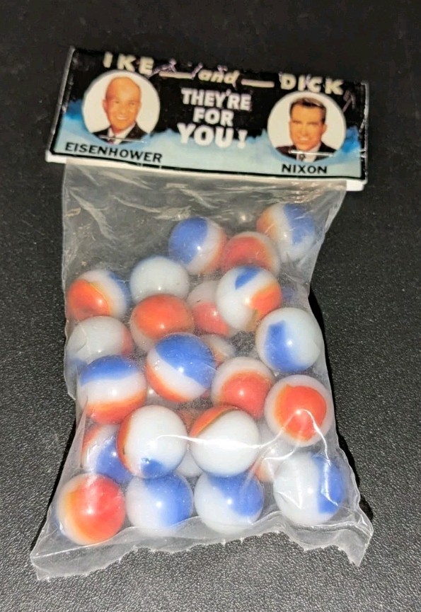 1956 Ike Eisenhower Richard Nixon Presidential Campaign Marbles