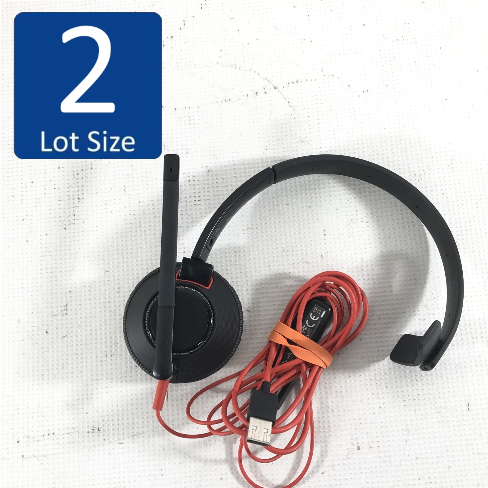Lot of 2 Plantronics Blackwire C5210T C5200 USB/3.5mm Wired Monaural Headset