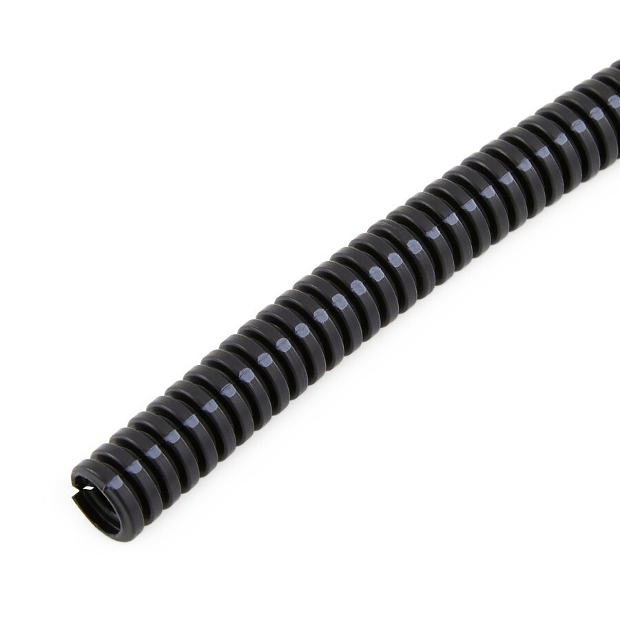 Drossbach Corrugated Wire Loom, Split Nylon, .350" ID, Black 100FT
