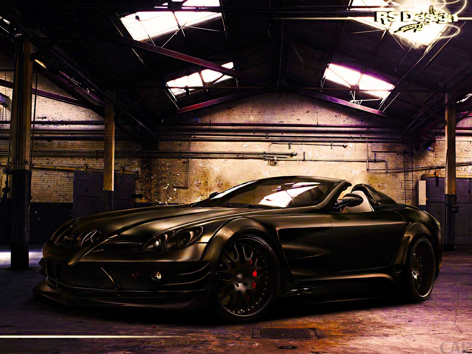 Cars roadster slr mercedes Desk Mat Stitched