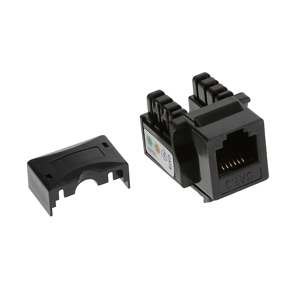 10 Pack of RJ11/12 (CAT3) 110 Type Keystone Jack Black