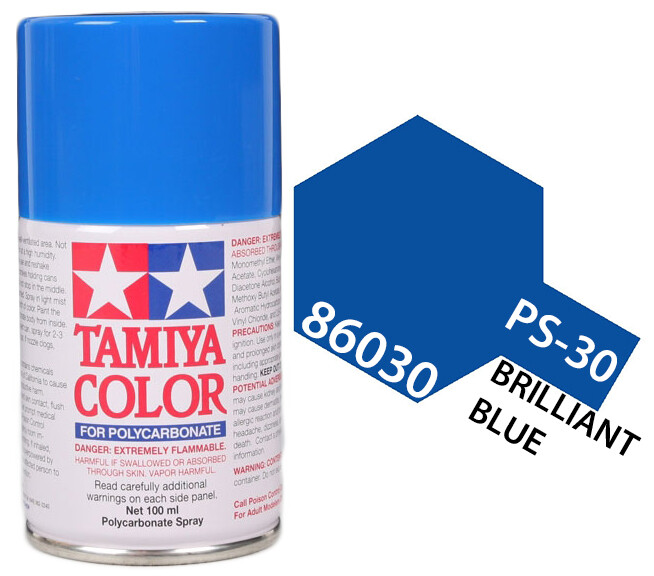 Tamiya 86030 PS-30 Brilliant Blue Polycarbonate Lexan RC Spray Paint 100ml