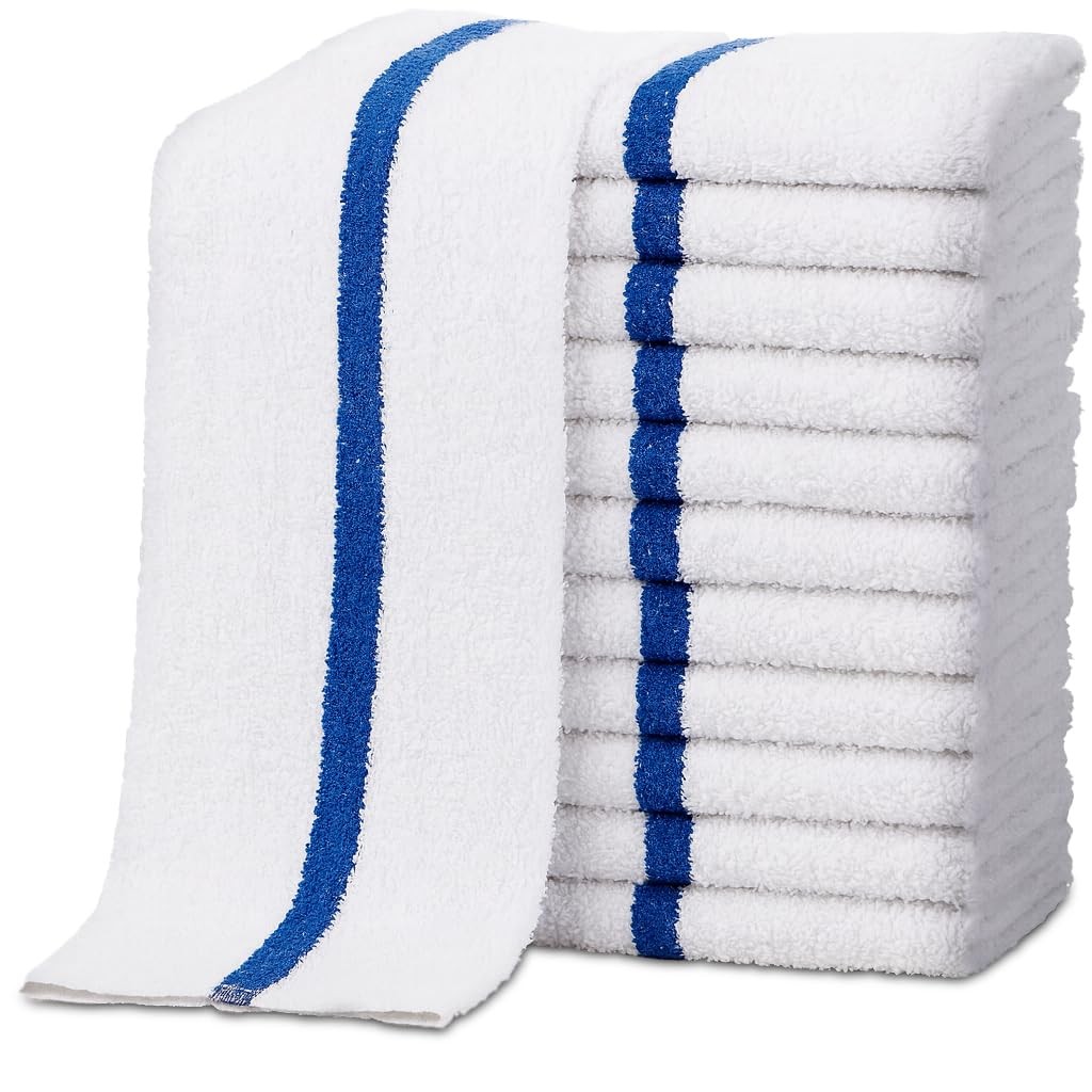 Bar Mop Towels - 12 Pack (16"x19") - 100% Cotton High Absorbency Kitchen Towe...