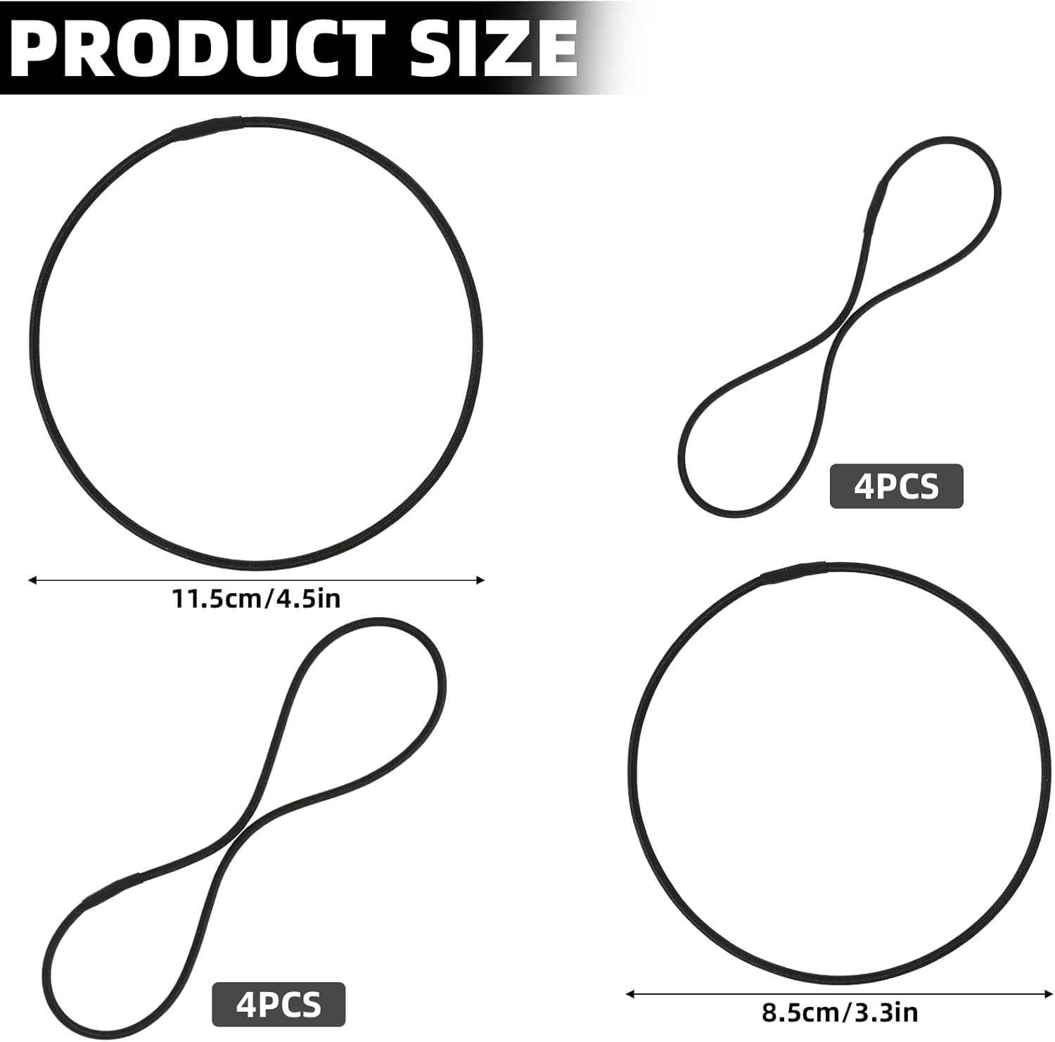 8PCS Microphone Shock Mount Rubber Ring, Black Universal Elastic Bands Replaceme