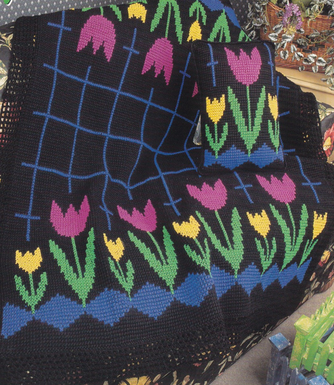Crochet Afghan Pattern TULIP AFGHAN SET Instructions Annie's Club