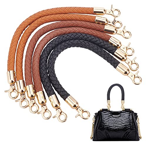 PH PandHall 6pcs Braided Purse Straps, 3 Colors 12.4 Inch PU Leather Handbag