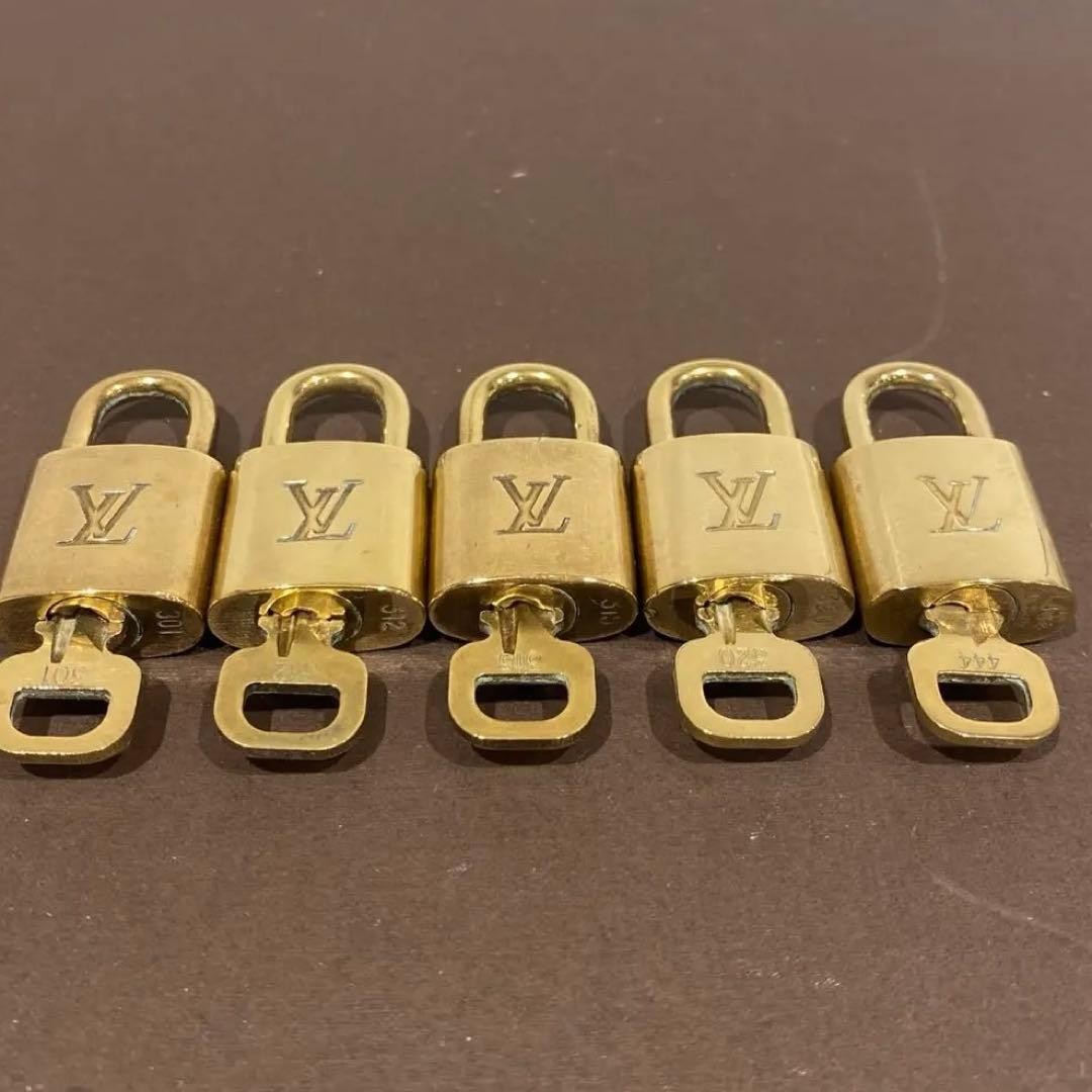 Louis Vuitton Lock & Key PadLock Lot set of 5 Gold  Number Random Near Mint