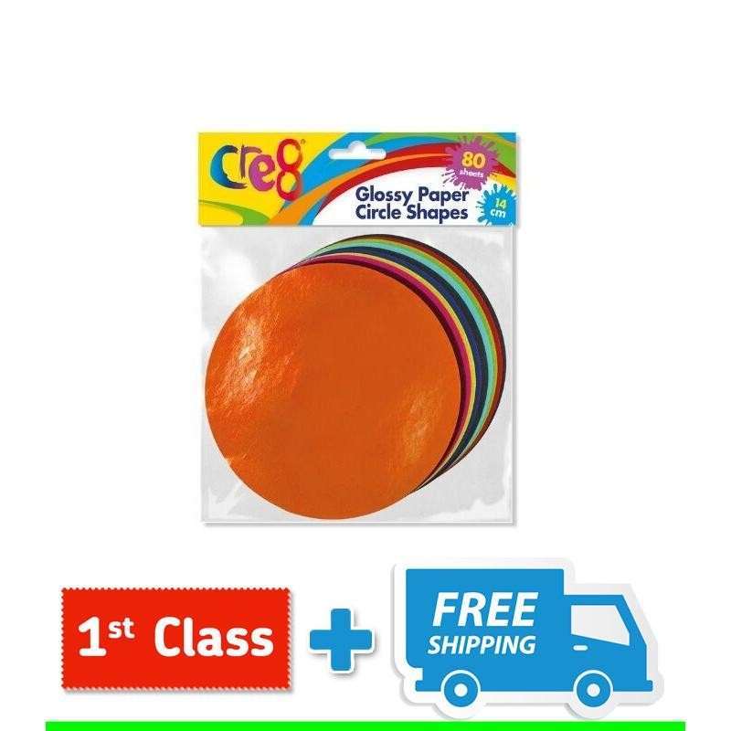 Glossy Paper Circle Shapes, 80 sheets