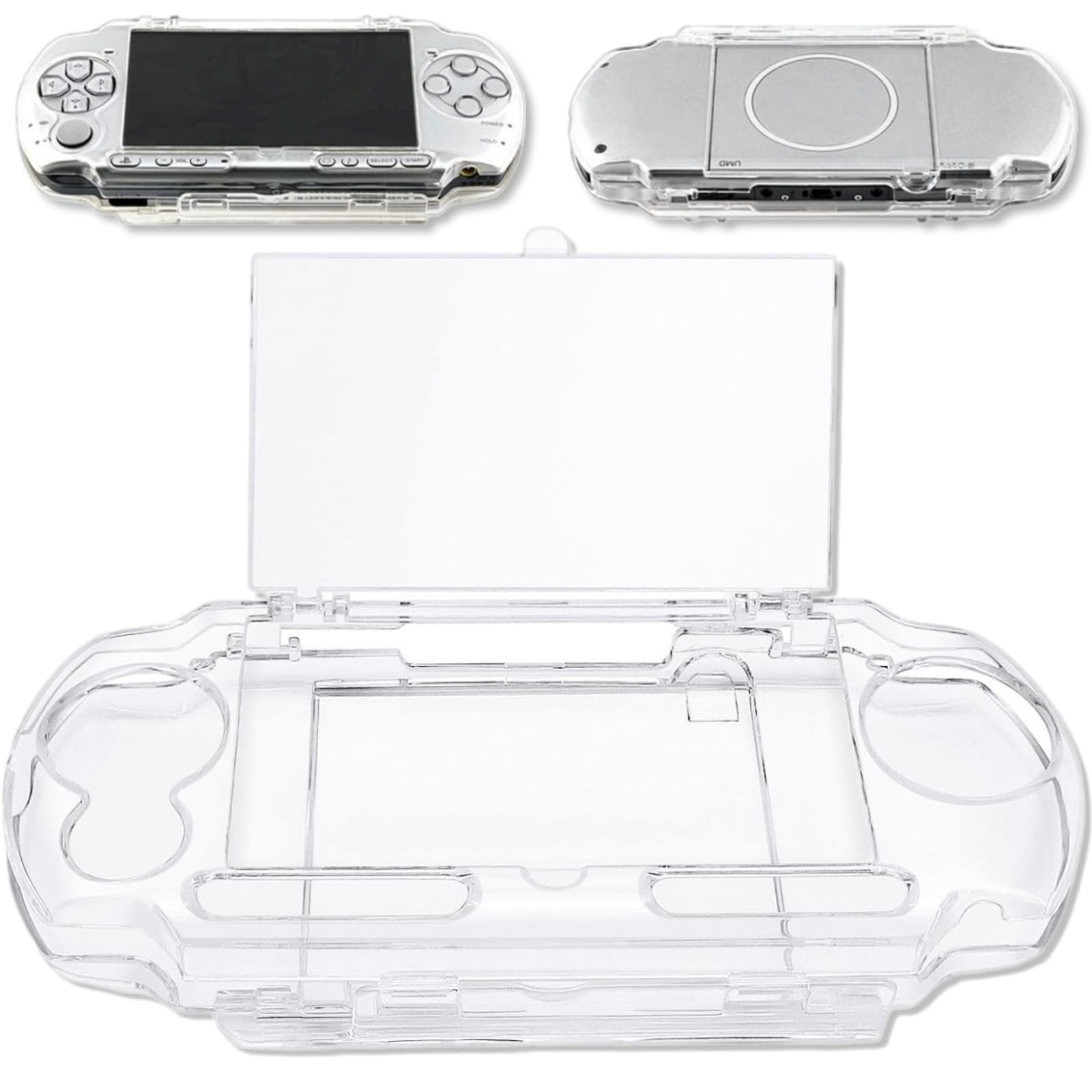 Clear Hard Case for PSP - Full Cover Protector with Clear Display Movie Brack...