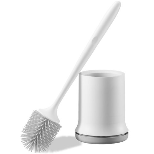 Toilet Brush and Holder Set, Toilet Bowl Brush and Holder with Comfortable P...
