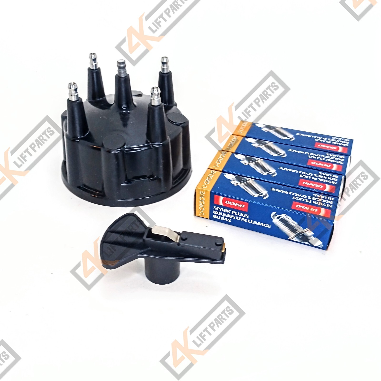 IGNITION CAP + ROTOR + (4) SPARK PLUGS FOR HERCULES 2.7L G1600, CAT 1404 ENGINES