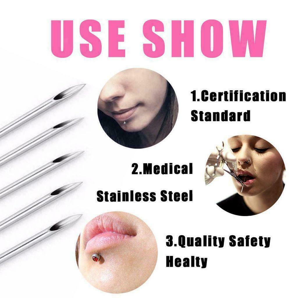 Piercing Body Needles 2Pcs Individually Packaged And Sterilized Sizes 12 - 20