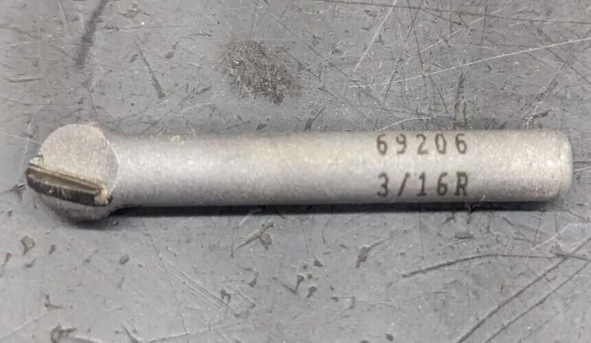 WKW Carbide Tipped Core Box Round Nose 3/16" Rad 3/8" CD 1/4 SH 69206 USA Router