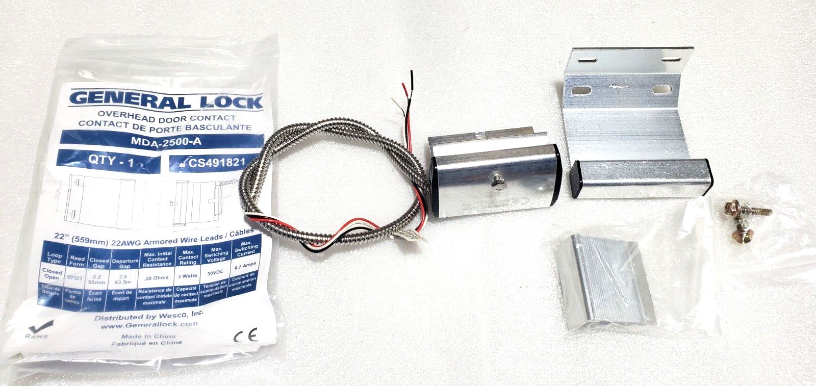 GENERAL LOCK MCA-2500-A CS491821 OH DOOR TRACK CLSD ARMORED