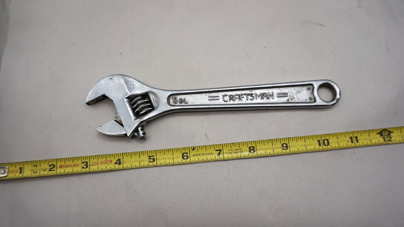 Craftsman 8” Adjustable Wrench 200mm 44603 Made in USA WF Vintage free ship USA