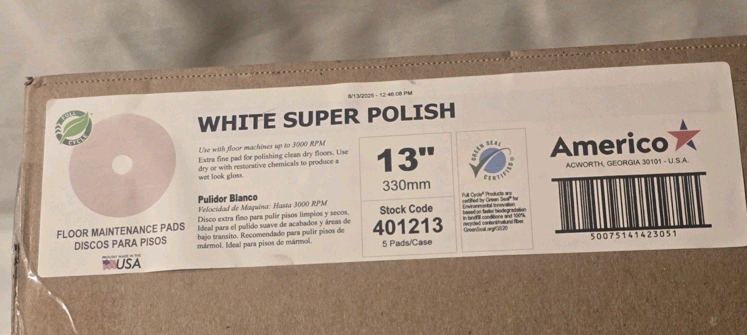 Americo  401213 - 13”White Super Polish (5 Pack)