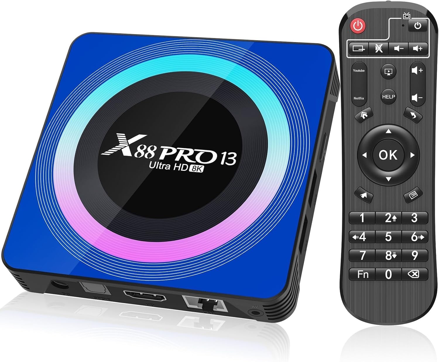 X88 PRO 13 Android 13.0 TV Box  4GB RAM 64GB ROM with WiFi 6 4K, TV