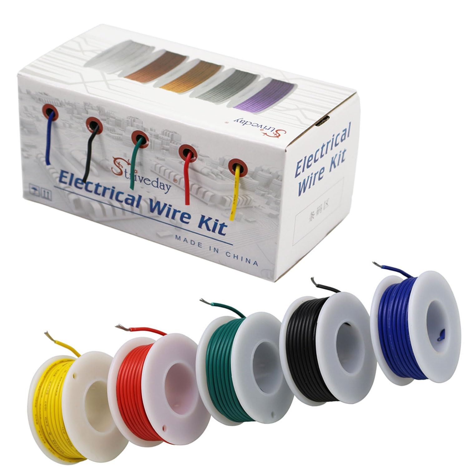 Striveday™ 22 AWG Flexible 1007 Wire Electric Gauge Coper Hook Up 300V Cables