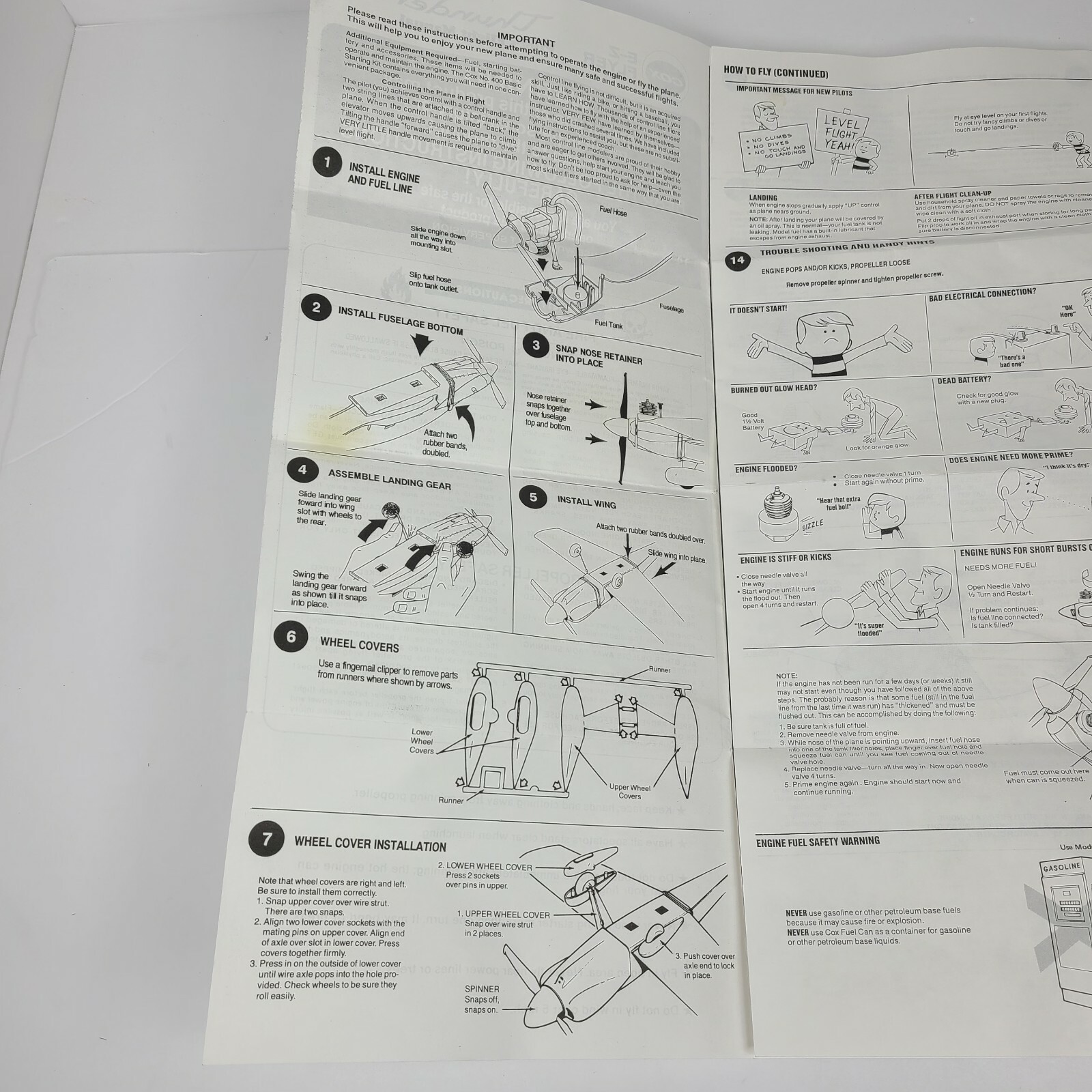 COX Vintage E-Z Flyer -Thunderbolt- Pilot's Flight Manual Complete, Good Cond.