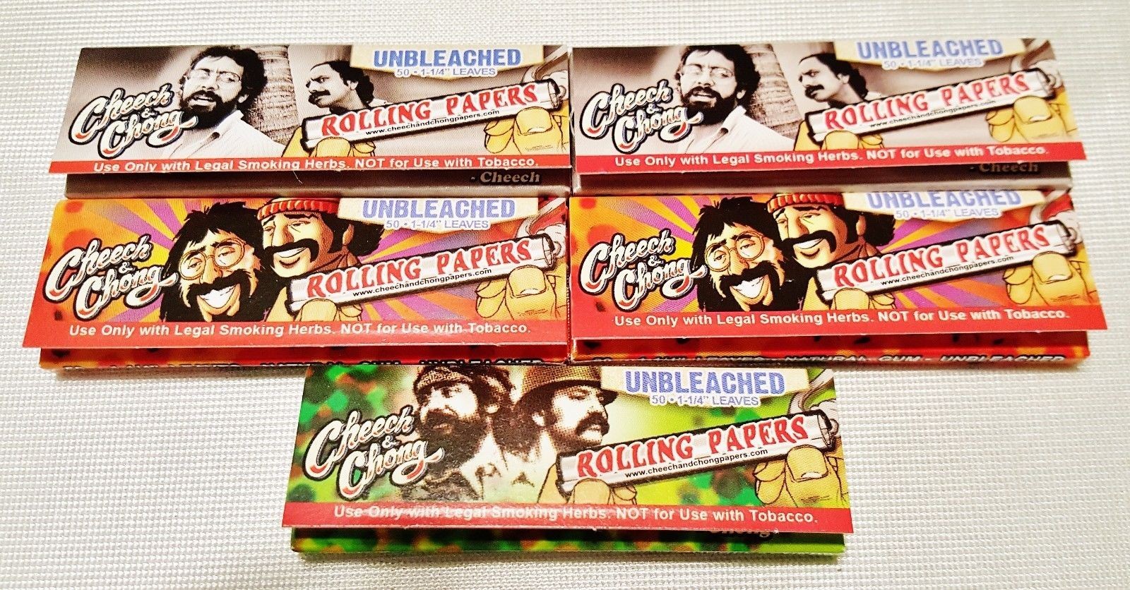 5 Packs High Quality Cheech & Chong Unbleached 1 1/4 Papers