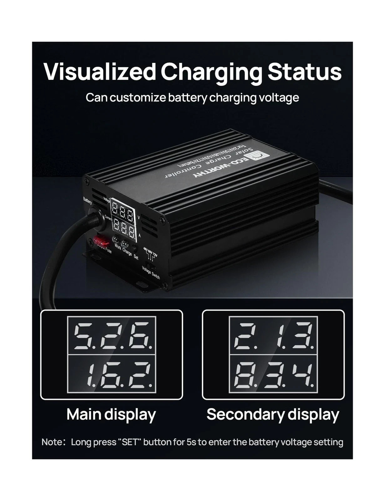 ECO-WORTHY 12A Boost MPPT Solar Charge Controller Solar Panel Regul... Fast Ship
