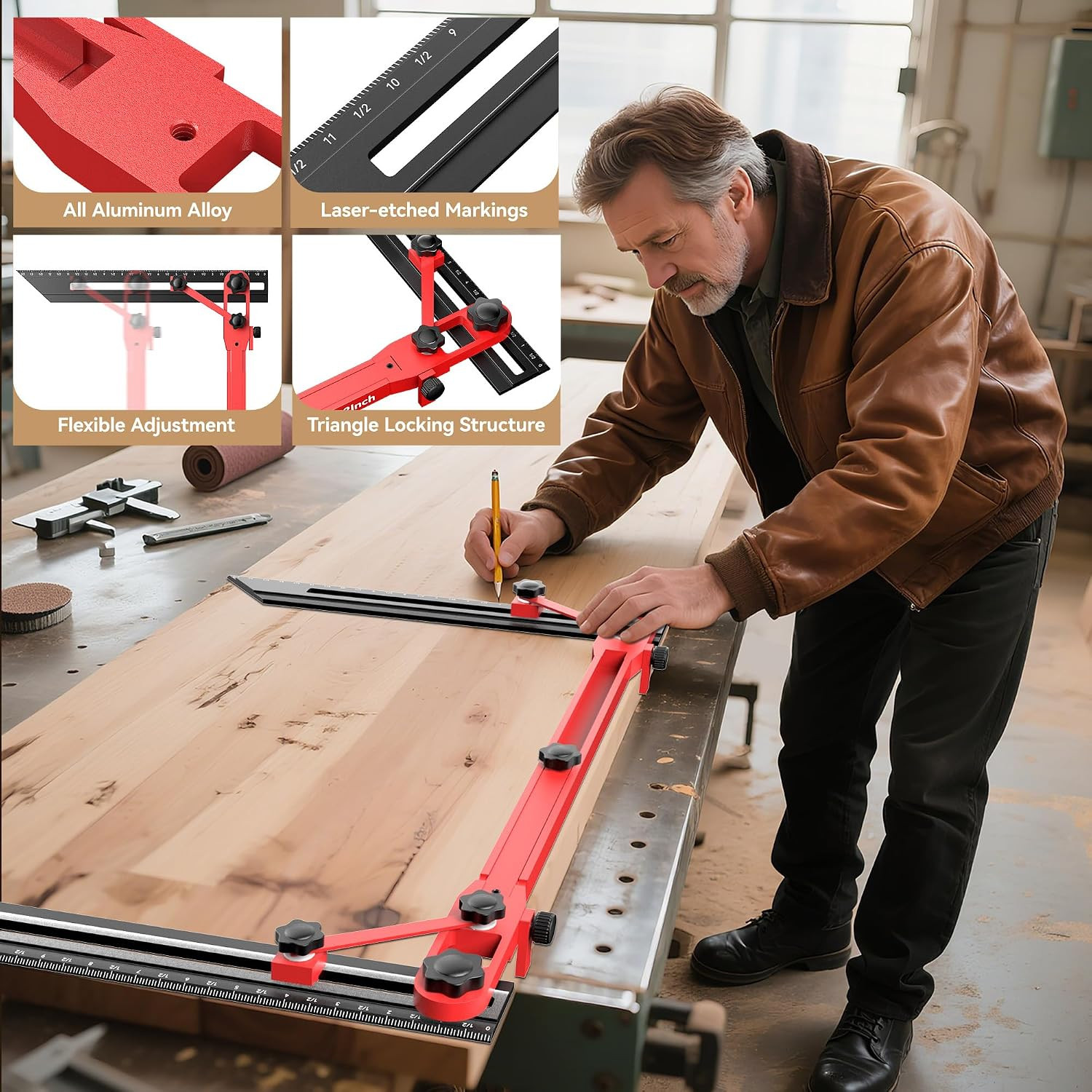 72" Adjustable Stair Tread Template Jig Tool