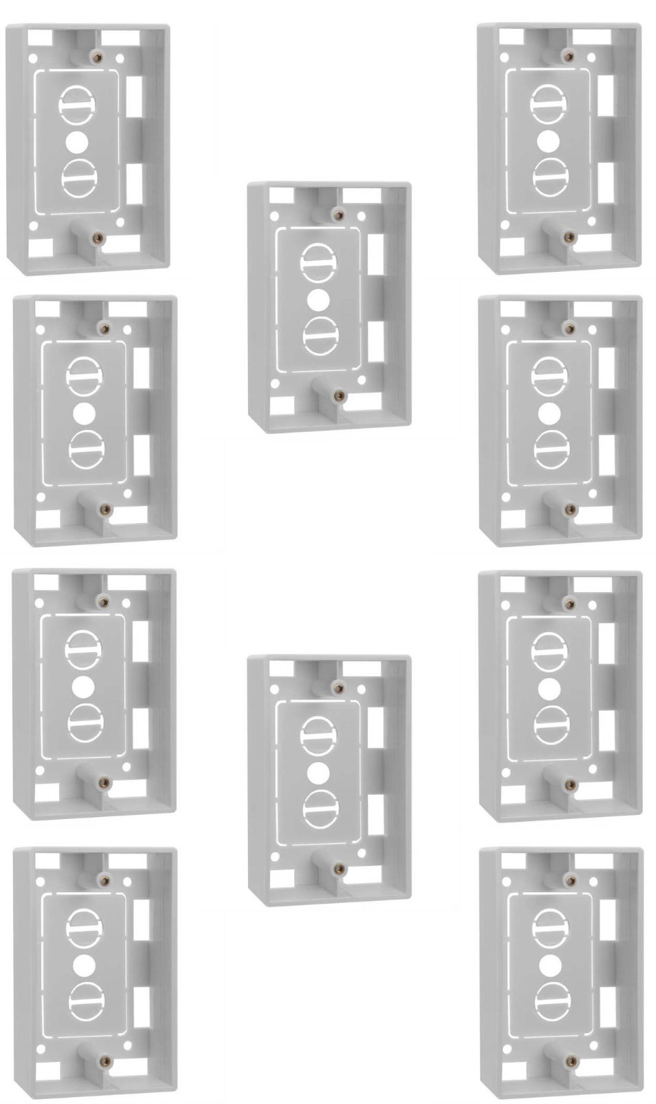 10x Single 1-Gang Surfacemount Outlet Electical Backbox Junction Wall Plate Box