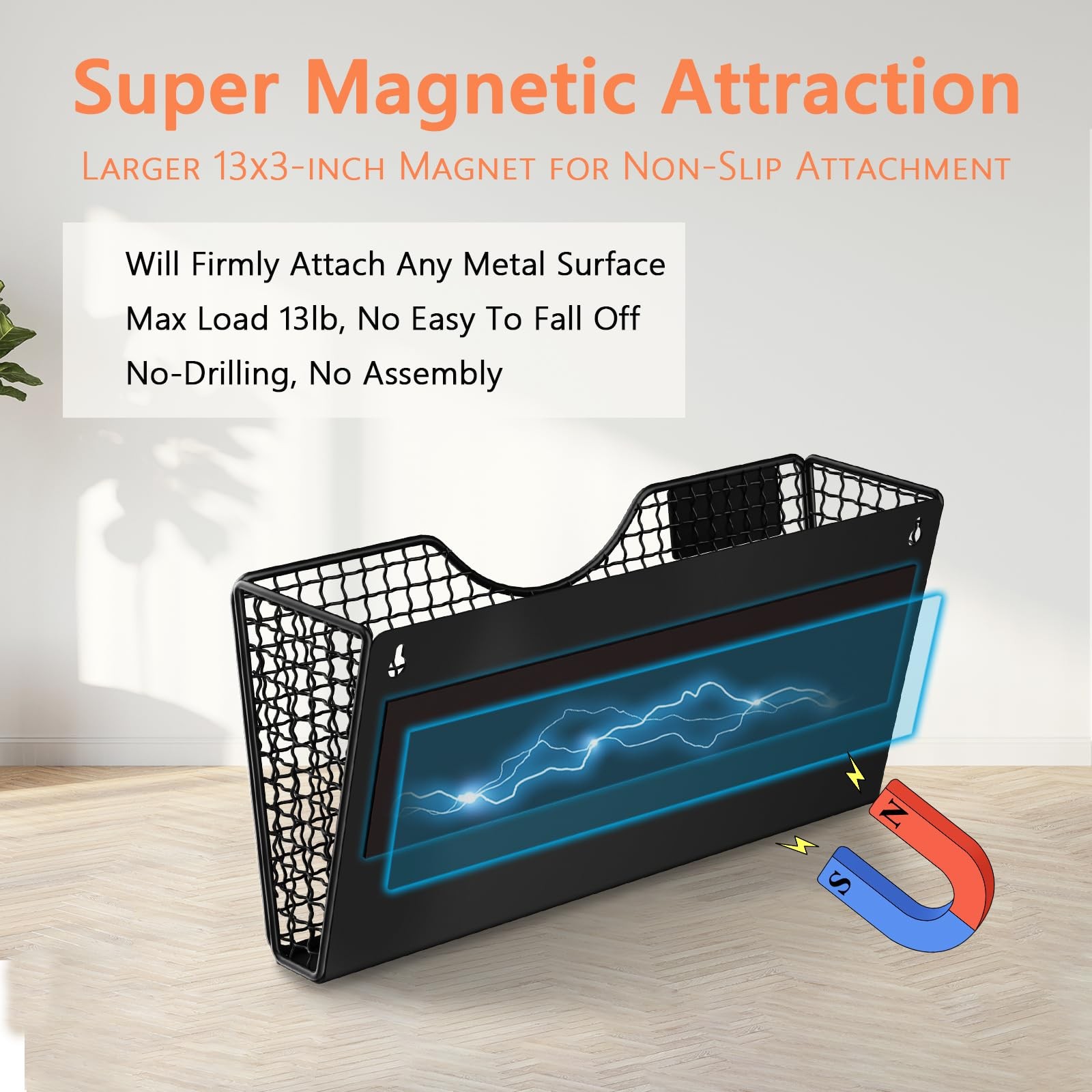 Mftek Magnetic File Holder 4 Pockets Magnetic File Folder Holder No Drilling