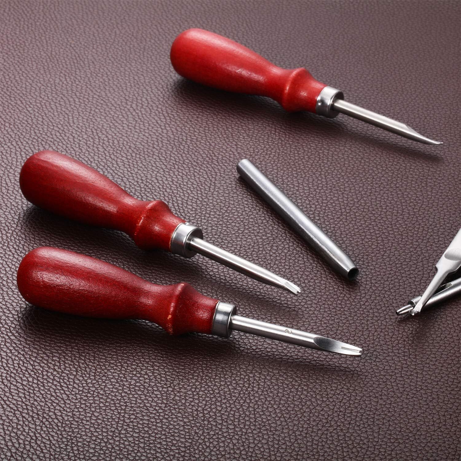 8pcs Leather Edge Skiving DIY Craft Tool Edge Leather Beveler Cutting Tools Set