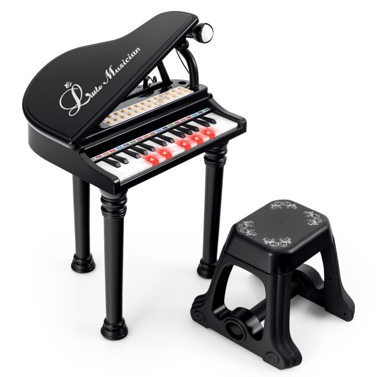 31 Key Multipurpose Kids Piano Keyboard Toy w/ 3 Teaching Mode Piano Lid & Stool