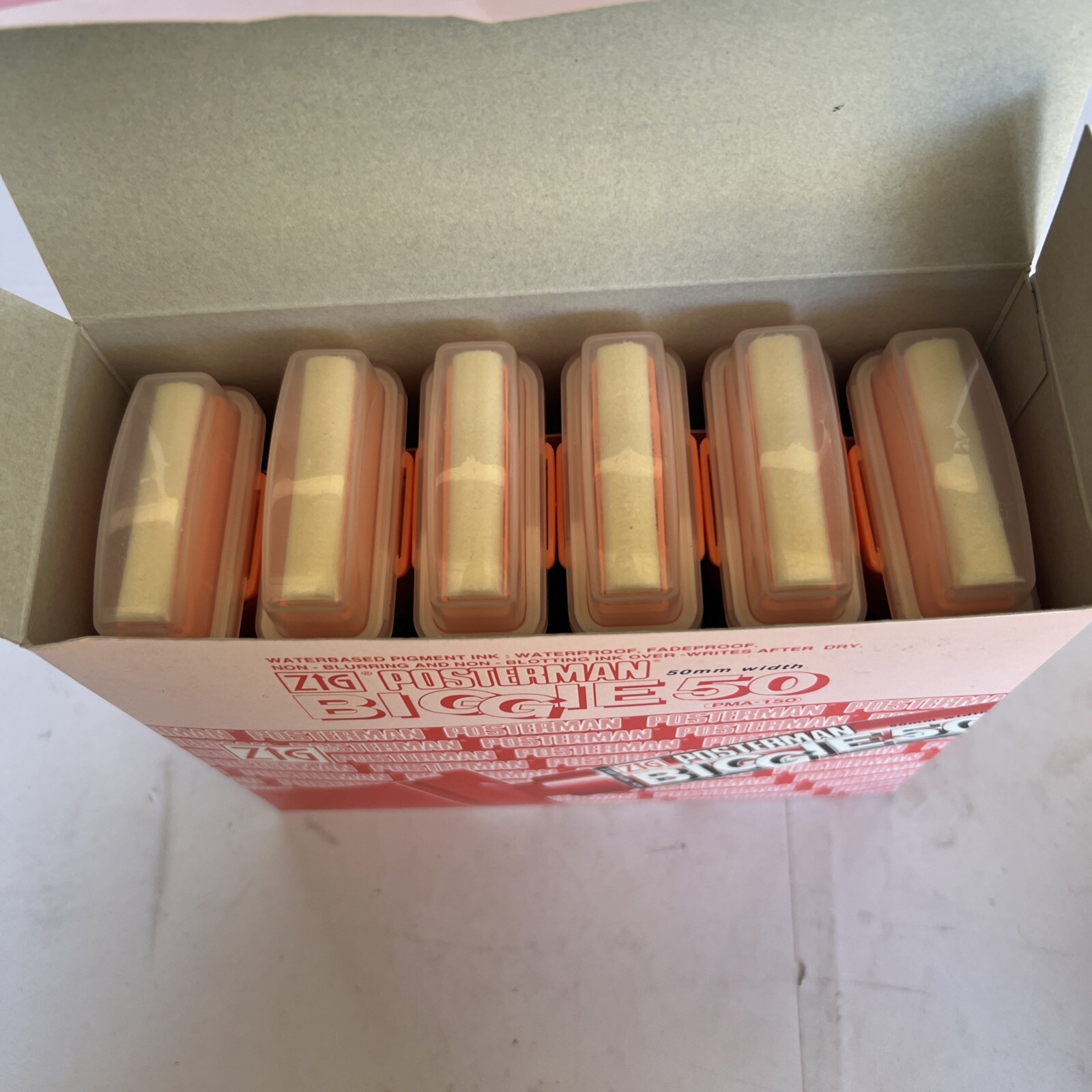 ZIG Posterman Biggie - 50MM Wide Nib Waterproof GRAFFITI Marker Orange 6CT Case